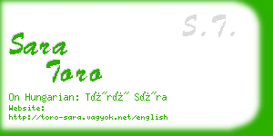 sara toro business card